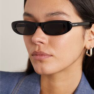 Saint Laurent Black Oval Sunglasses